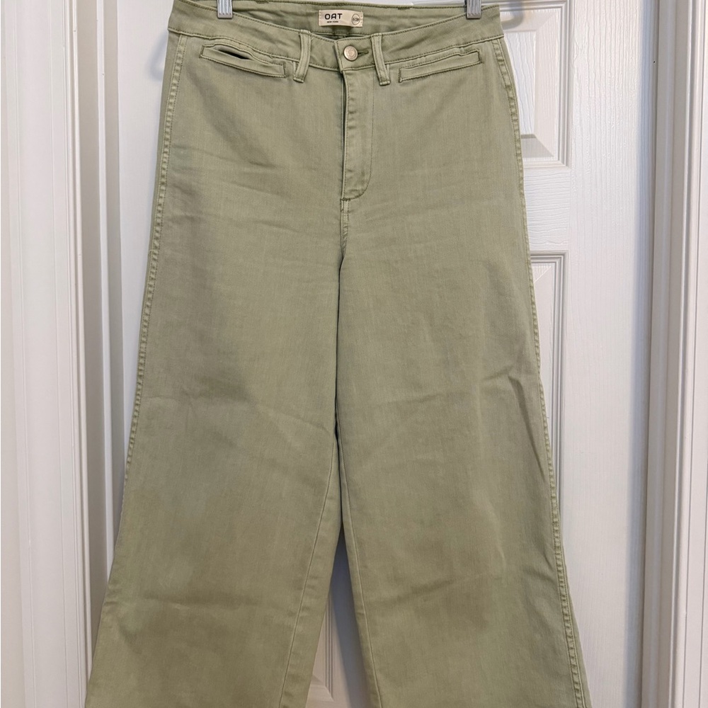 Oat New York Light Green Flare Jeans